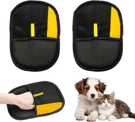 2pc Pet Hair Removal Gloves, 2025 New Electrostatic Pet Hair Remover, Washable Reusable Cat Grooming Gloves for Bed Sheets Couch Clothes Carpet, Multipurpose Pet Care Accessory for Cats and Dogs